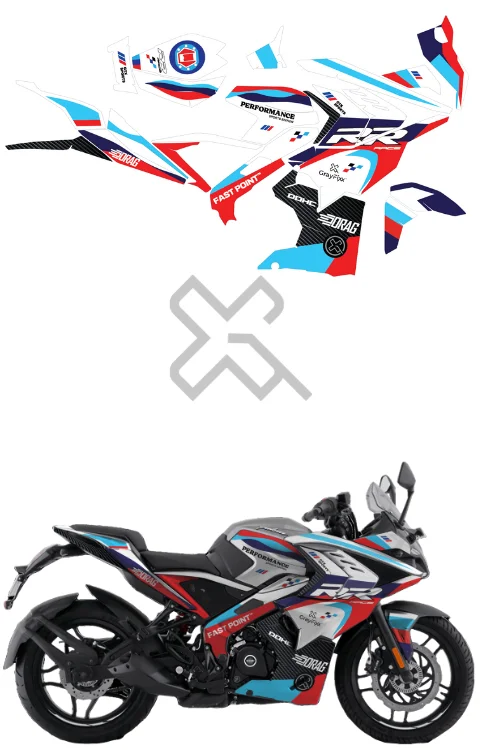 RR Edition Full Body Sticker Compatible with Pulsar RS 200 | Made In Premium Gloss Vinyl With FPF(Fade Protection Film), Water Proof, Precut Sticker, Pack Of 1 Compatible with Both Side